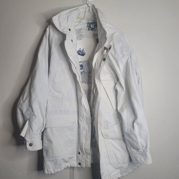 Vintage Davison’s Of Bermuda Regatta Hooded Jacket Size L White - Picture 1 of 6